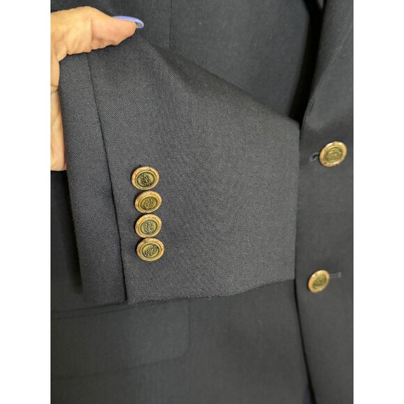 Simon Spurr Mens Navy Wool Valero 42R 2-Button Sport Coat Jacket Blazer Academia - Picture 7 of 16